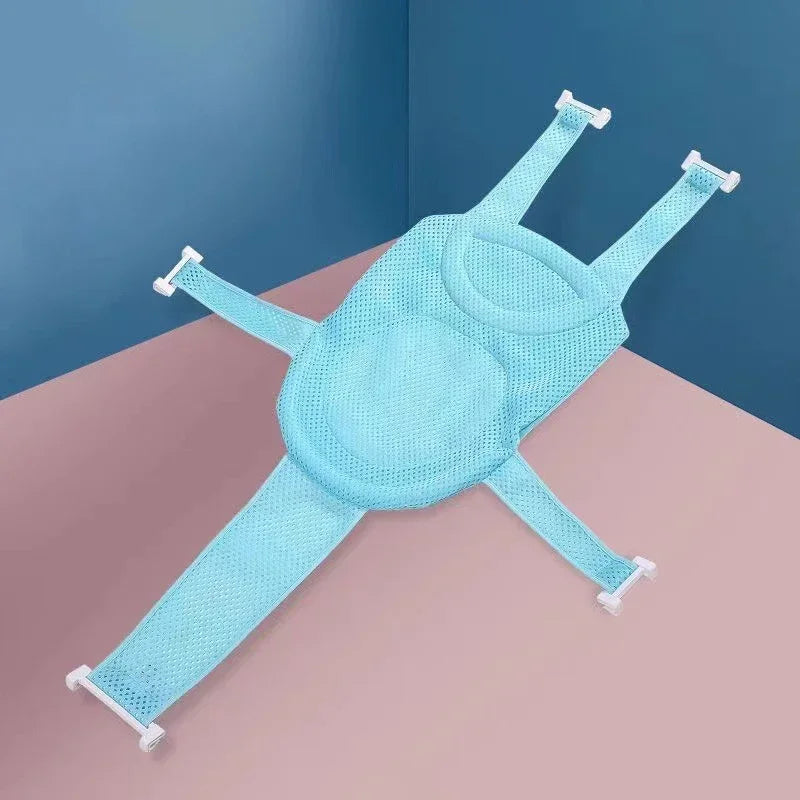 Baby Bath Net Mat Children Newborn Adjustable Bathtub Pillow Seat Cushion Cross-shaped Anti-slip Bathtub Shower Cradle Bed Seat
