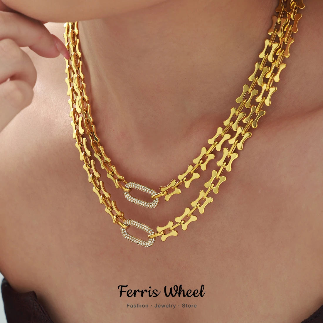Gold Plated Oval Zircon Pendant