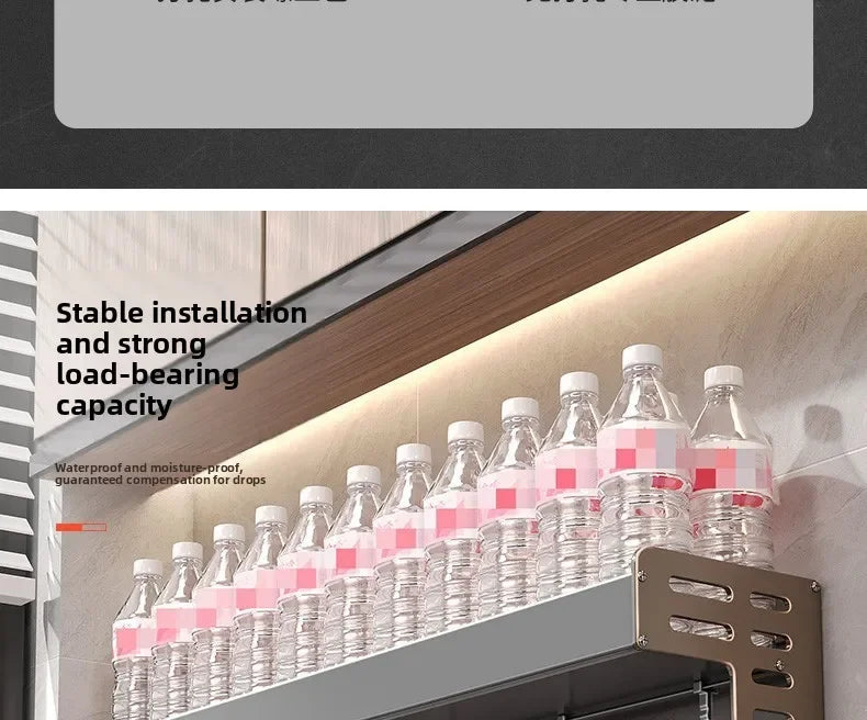 No Drill Kitchen Wall Mounted Spice Rack Space Saving Multifunctional Organiser with Hooks & Paper Towel Holder