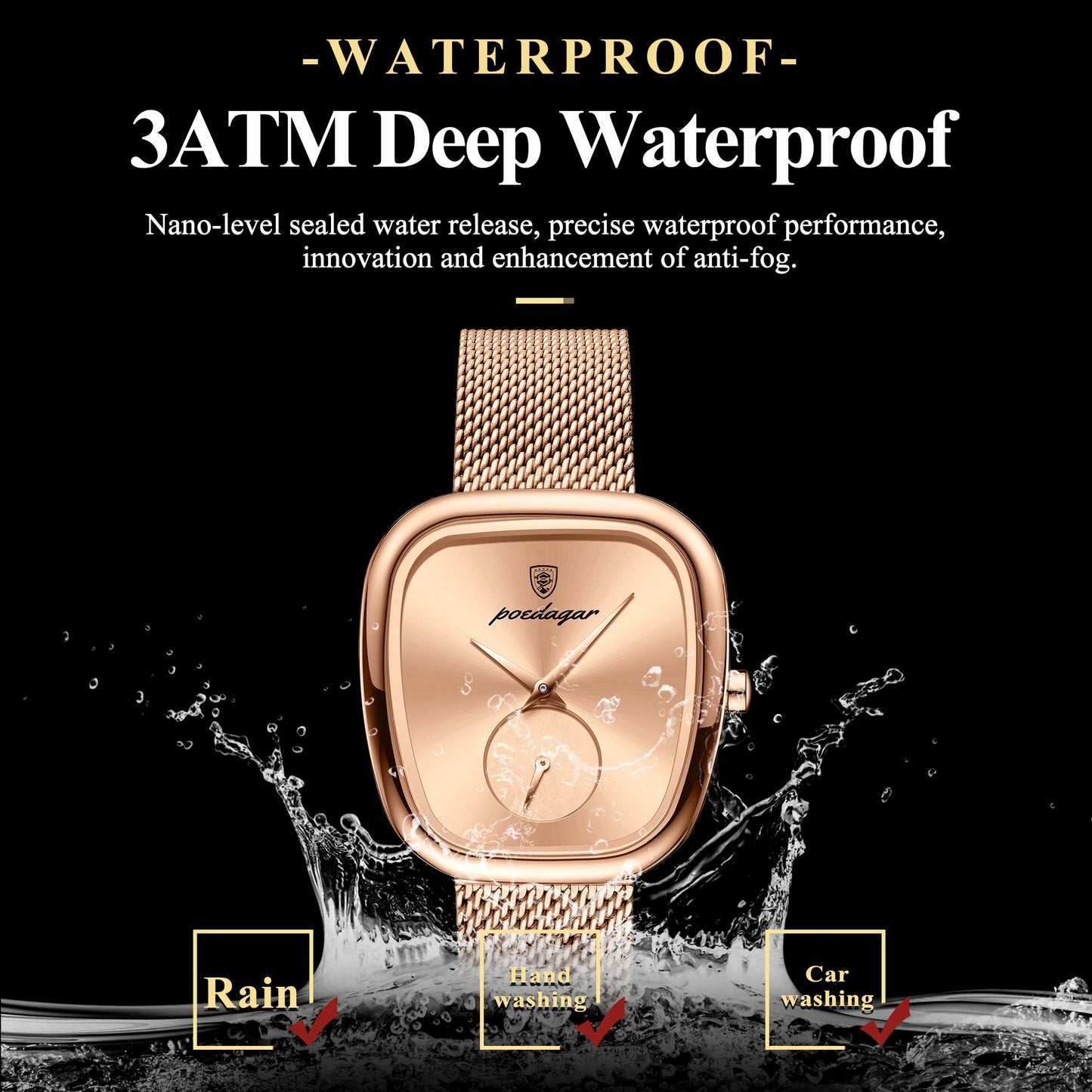 POEDAGAR Top Elegant Fashion Woman Wristwatch Waterproof Stainless Steel Ladies Watch Luxury Women's Quartz Watches Female Reloj