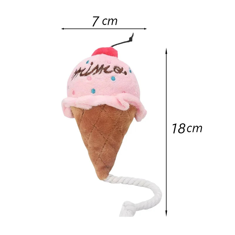 Plush Fruit-Shaped Dog Toy – Squeaky Chew Toy for Small & Medium Dogs, Teeth-Cleaning Pet Toy for Puppies and Cats