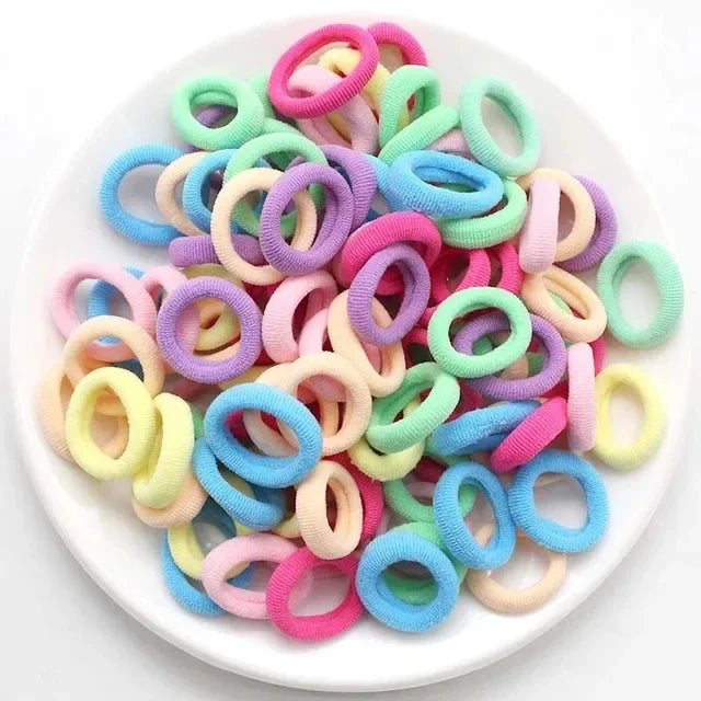 200Pc Colorful Nylon Elastic Hair Bands