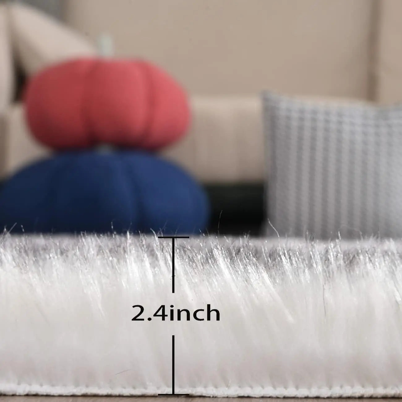 White And Grey Area Rugs 9X12 Living Room Large Washable Faux Fur Rugs For Bedroom Nursery Shaggy Sheepskin Fur Rectangle Rug