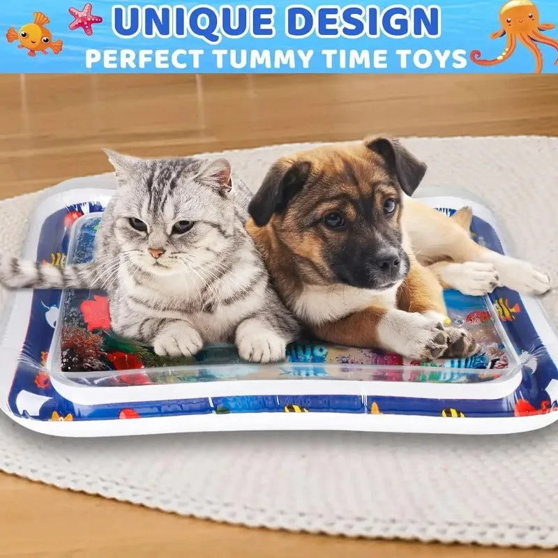 Pet Water Play Mat Cat Water Sensory Play Mat Baby Water Absorbent Play Mat Swimming Ring Crawling Mat Thickened Cat Toys