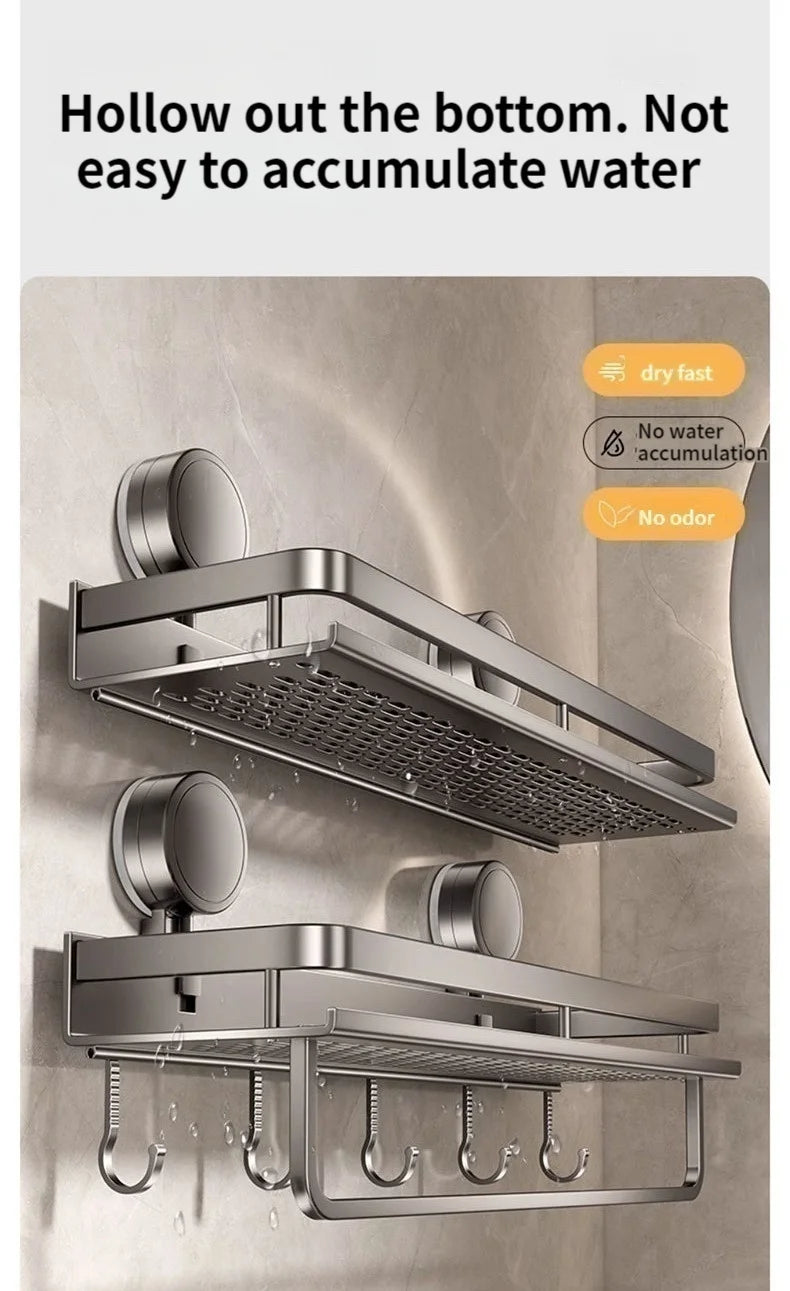 Suction cup storage rack, bathroom, non perforated artifact, toilet, washbasin, bathroom, wall mounted storage