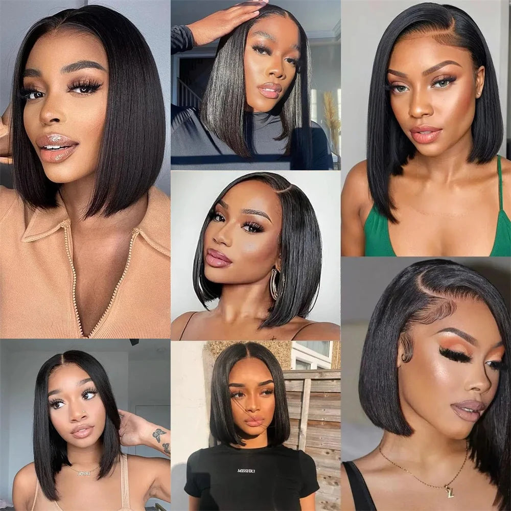 180% Straight Glueless Wig Ready To Go Human Hair Wigs Pre Cut Lace Air Wig Sale Wear And Go Bob Wigs For Women Human Hair