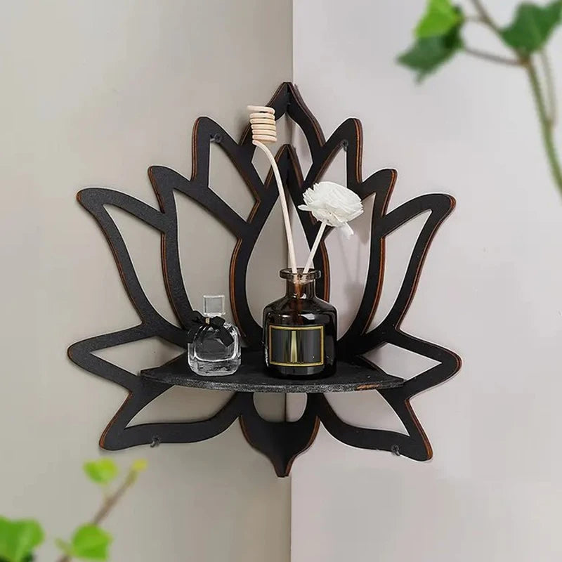 Wooden Lotus Hollow Essential Oil Candle Holder