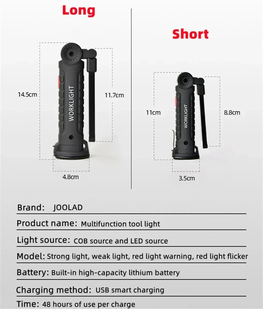 LED Work  Flashlight Lamp With Magnetic Hook