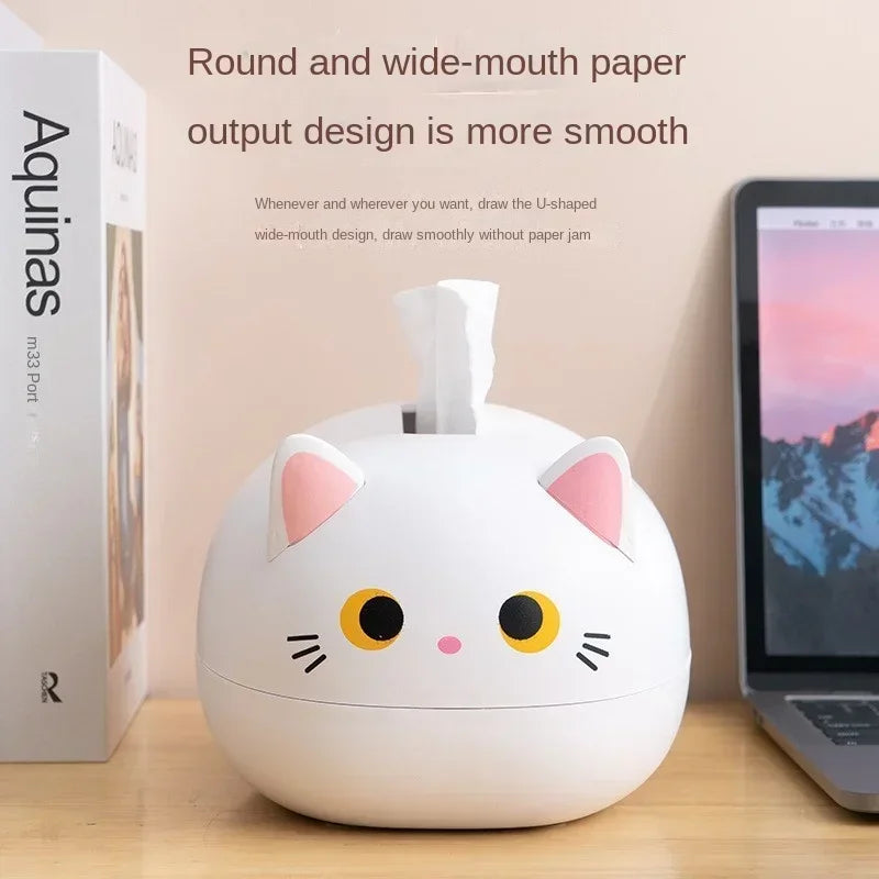 Kawaii Cat Tissue Box Living room Napkin Storage Box Kitchen Paper Container