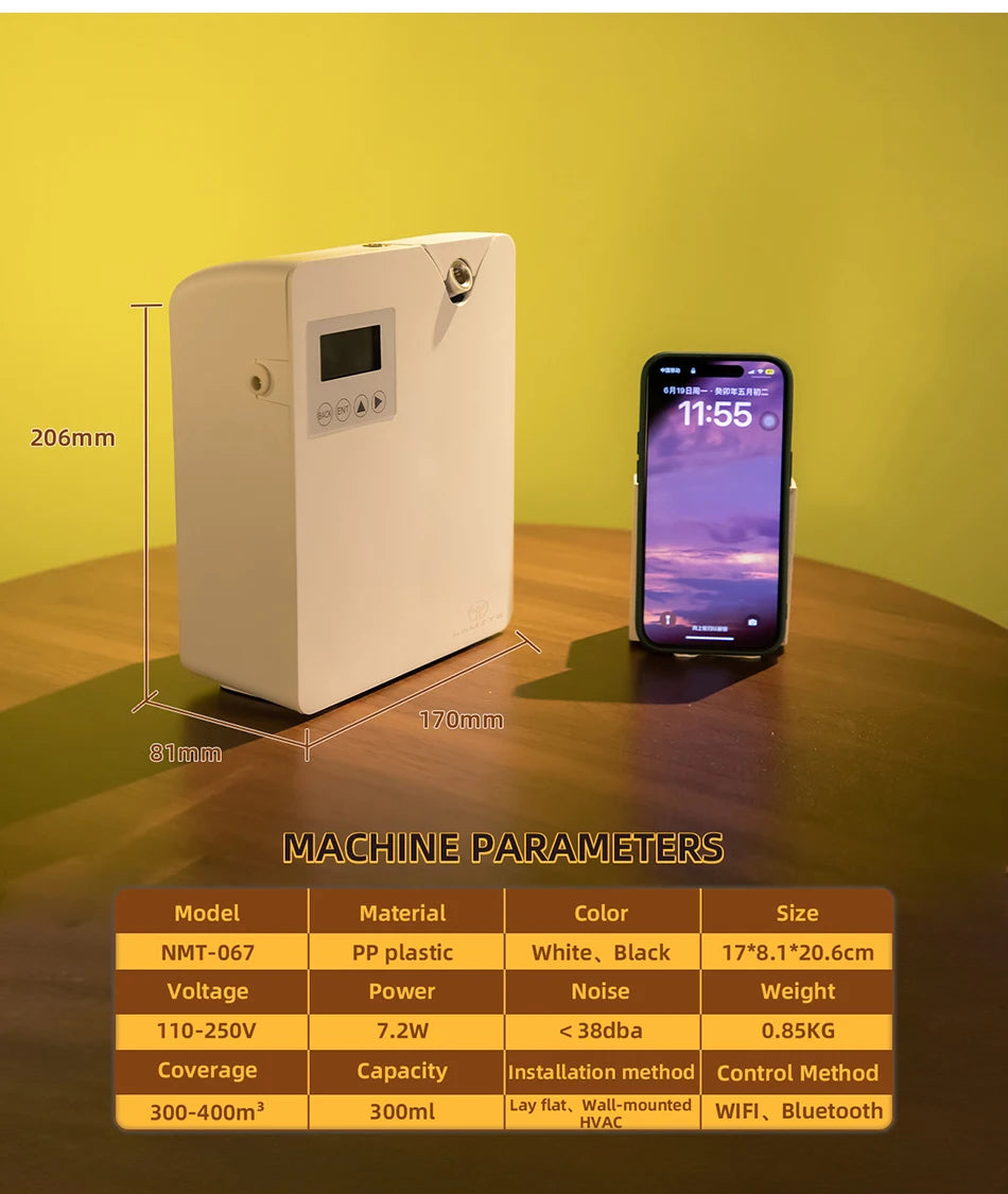 NAMSTE Scent Air Machine Home Essential Oil Diffuser With Smart Technology Bluetooth WiFi Aromatherapy Air Fresheners Sprayer