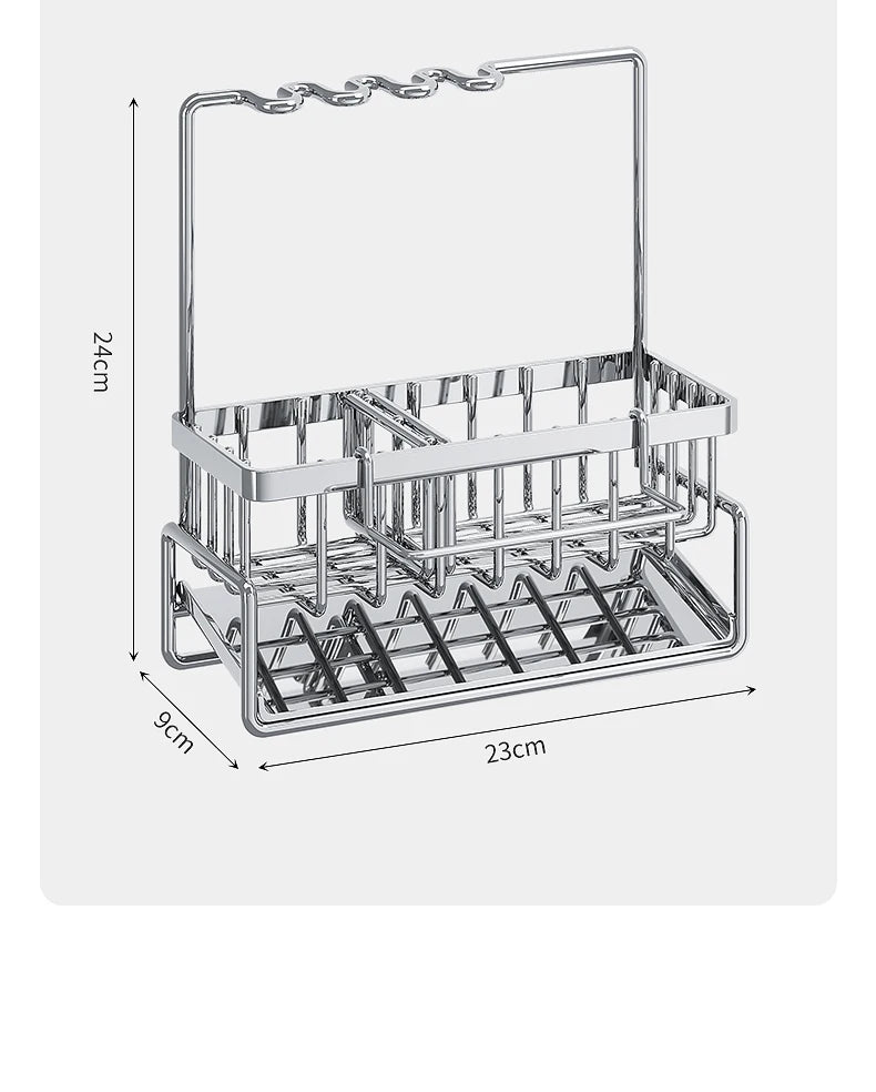 Stainless Steel Storage Shelf, Metal Kitchen Organiser Rack for Pantry, Bathroom, Office, Heavy Duty & Space Saving