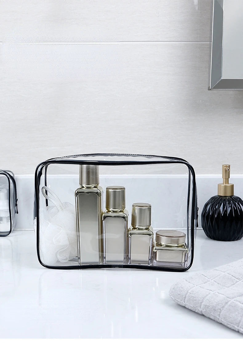 Transparent PVC Waterproof Zipper Makeup Cosmetic Bag