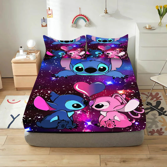 Lilo & Stitch Cartoon Fitted Bed Sheet