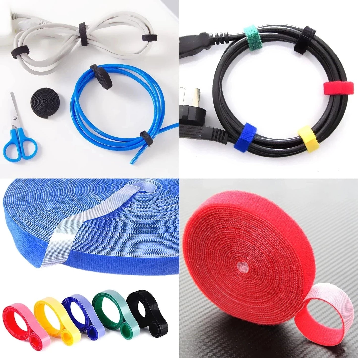 1/5M Cable Organizer Cable Management Wire Winder Tape