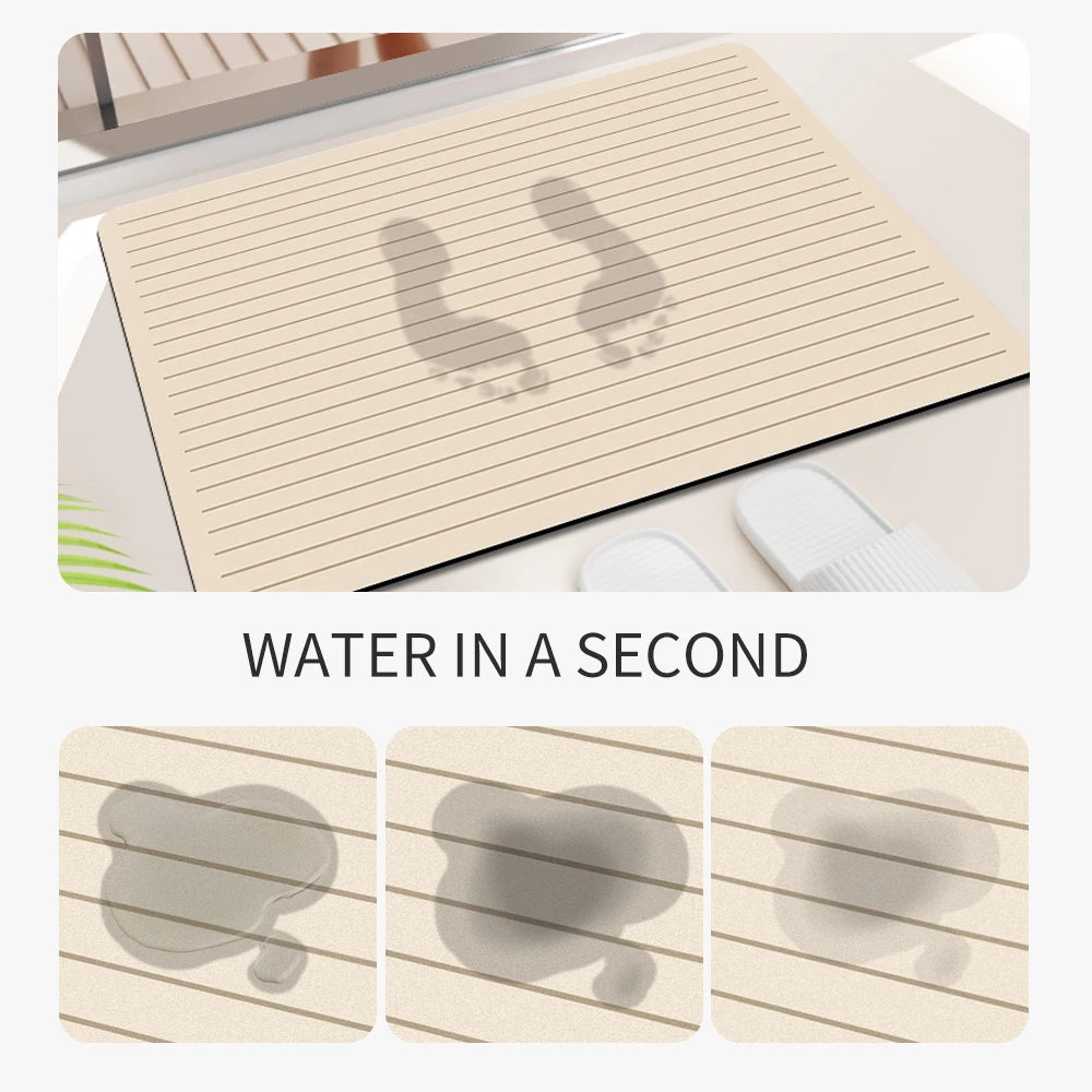 Super Absorbent Mat Line Dish Drying Mat Heat Resistant Coffee Mat Non-Slip Diatomaceous Kitchen Mat