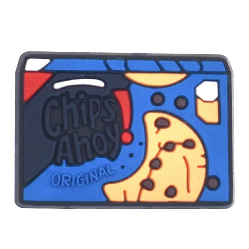 1PCS Cartoon Snack Shoe Charm – PVC Food & Drink Button for Slippers, Bags, and DIY Decor