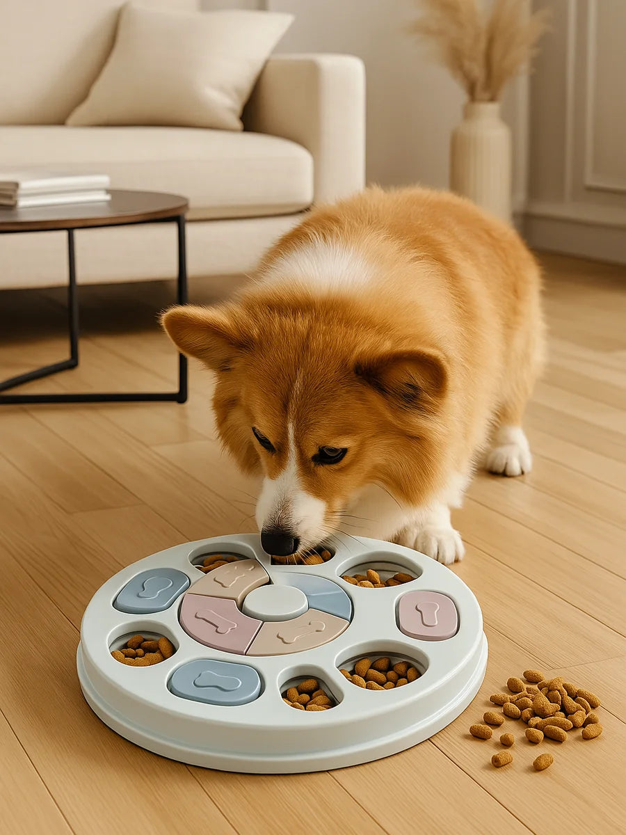 Interactive Pet Toy & Slow Feeder Bowl – Brain Training Feeding Plate for Cats & Dogs