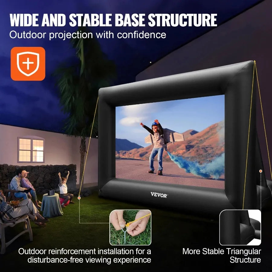 Inflatable Movie Screen 24FT 288inch Inflatable Projector Screen for outside with 360W Air Blower Inflatable Screen Oxford Fab