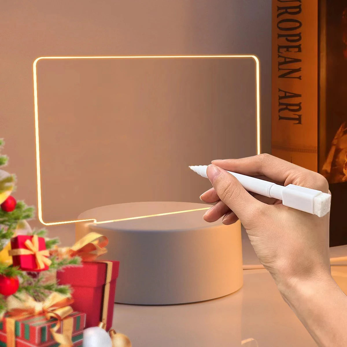 Handwritten Message Board LED Night Light USB Rechargeable Warm Light Kids Girlfriend Gift Home Decor Rewritable Note Pad Lamp