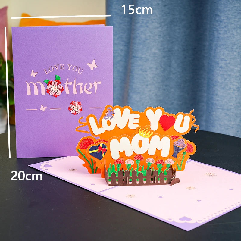 Pop-Up Flower Card Flora 3D Greeting Card for Birthday Mothers Father's Day Graduation Wedding Anniversary Get Well Sympathy