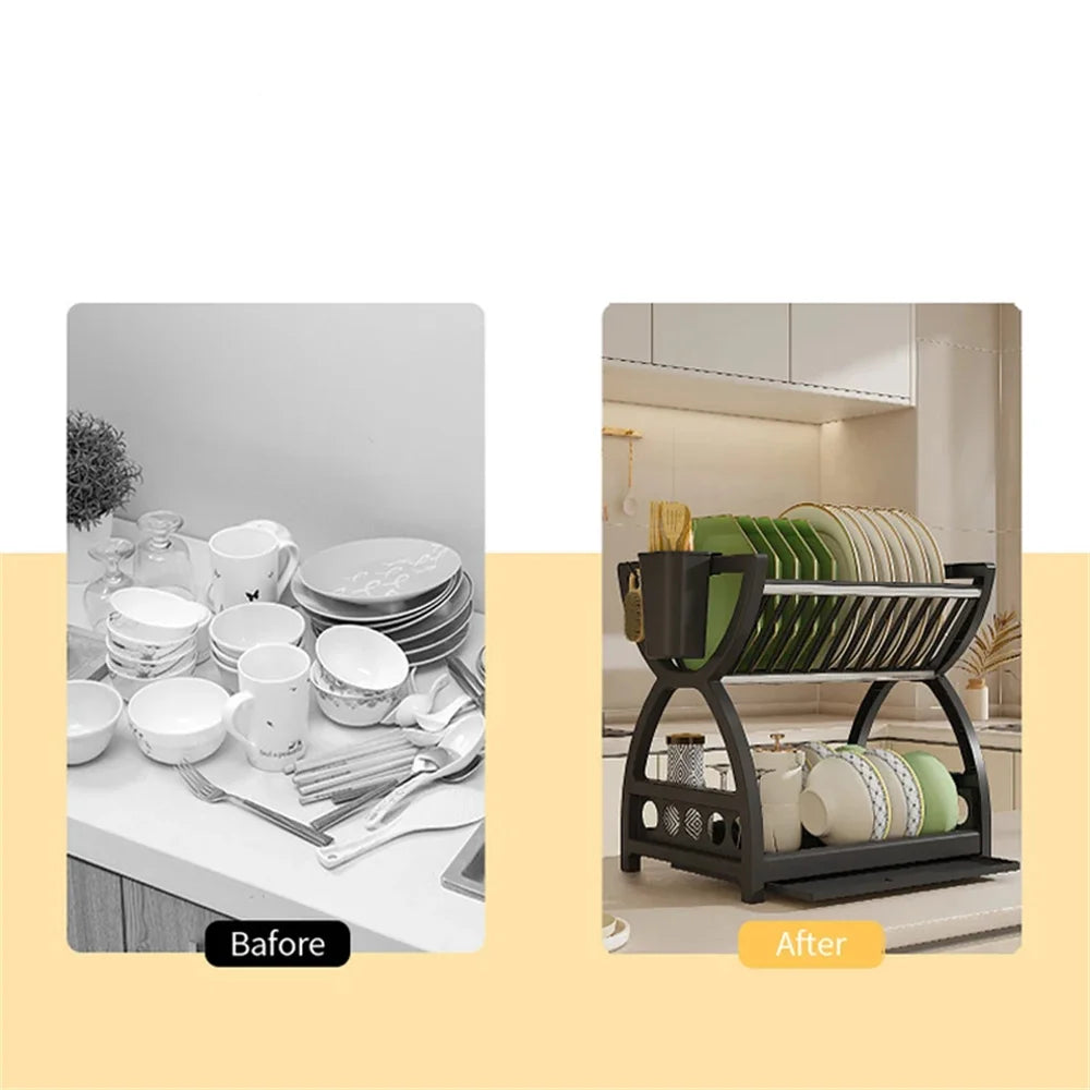 Household Multifunctional Kitchen Storage Rack Drain Bowl And Dish Storage Rack Bowl And Chopstick Rack Storage Box