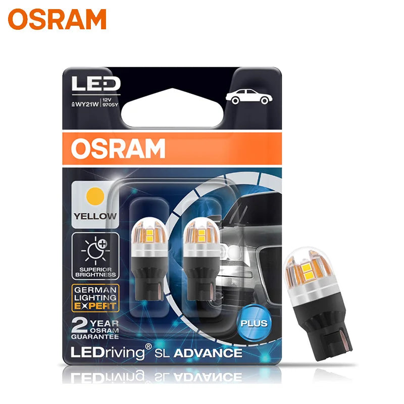 OSRAM Upgrade LED T20 W21W WY21W W21/5W Turn Signal Light 7440 7443 LEDriving SL Advance LED Car Reverse Lamp Brake Stop Bulb 2X