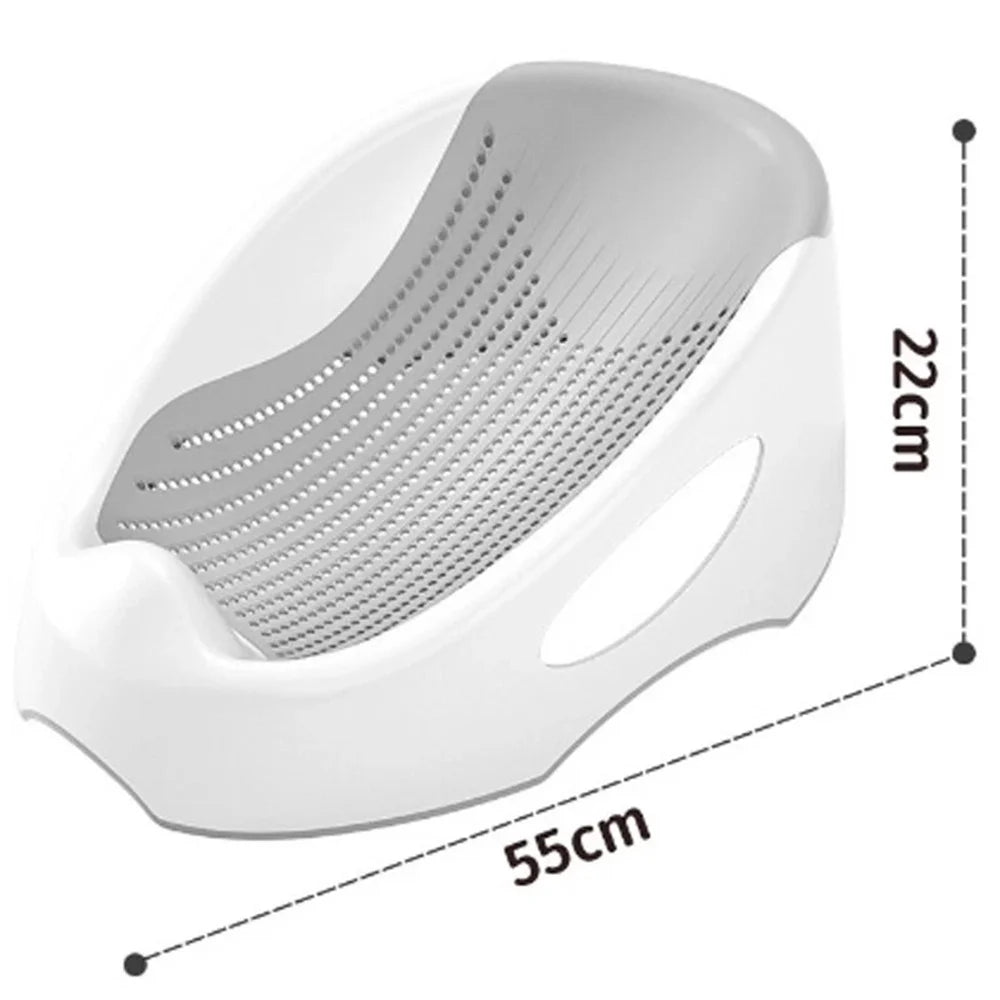 Baby Bath Tub Silicone Mesh Support Non Slip Base Newborn Foot Bath Bucket household Soft Touch Bathroom Bath Tub Gray