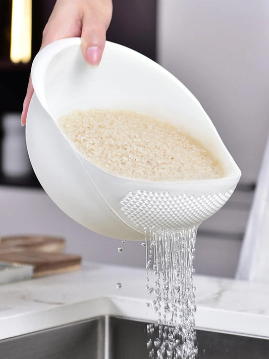 1PC Colander Rice Bowl Drain Basket Fruit Bowl Washing Drain Basket with Handle Washing Basket Home Kitchen Organizer