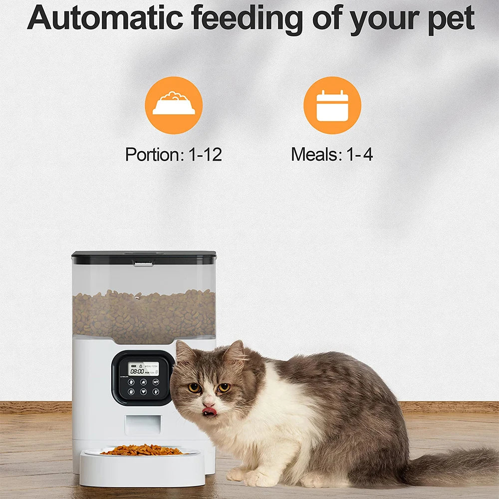4L Automatic Pet Feeder APP Smart Cat Feeder Dog Slow Food Dispenser with Stainless Steel Bowl Voice Timer