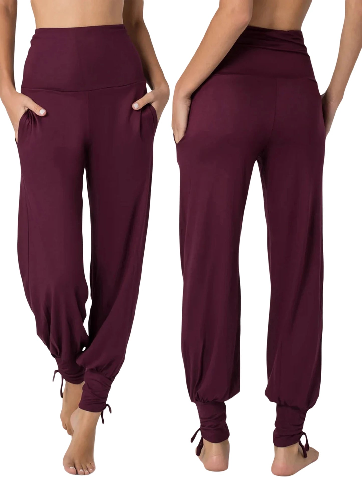 Womens High Waist Yoga Leggings with Side Pockets and Tummy Control for Running Workout Gym Fitness Training Yoga