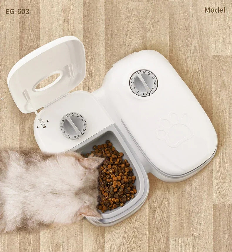 Automatic Timing Feeder Large Capacity Dry & Wet Food Container Electric Dog Double Dish Bowl For Cats Dogs