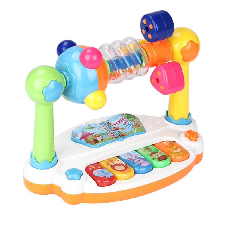 Baby Piano Toys Kids Rotating Music Keyboard Light Sound, Musical Toy for Toddlers, Early Educational Music Toy Gift Random Color