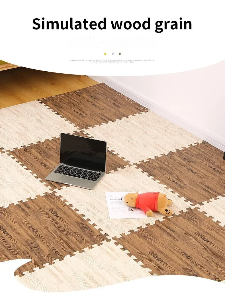 Baby Play Mat Interlocking Foam Tiles Thick Waterproof Floor Mat for Nursery Playroom Toddler Safe Crawling Puzzle Game