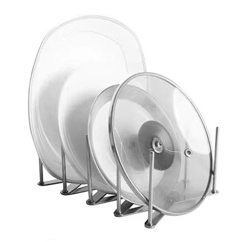 Pot Lid Rack Pan Lid Organiser Retractable Foldable Stainless Steel Plate Dish Holder Shelf Tableware Storage Kitchen Gadgets
