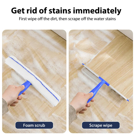 16.5-165cm Extendable Window Cleaning Kit 2 in 1 Glass Squeegee Cleaner Duster Mop Cleaning Tools