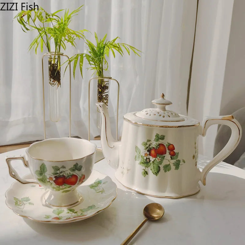 European Retro Coffee Cup & Saucer Set