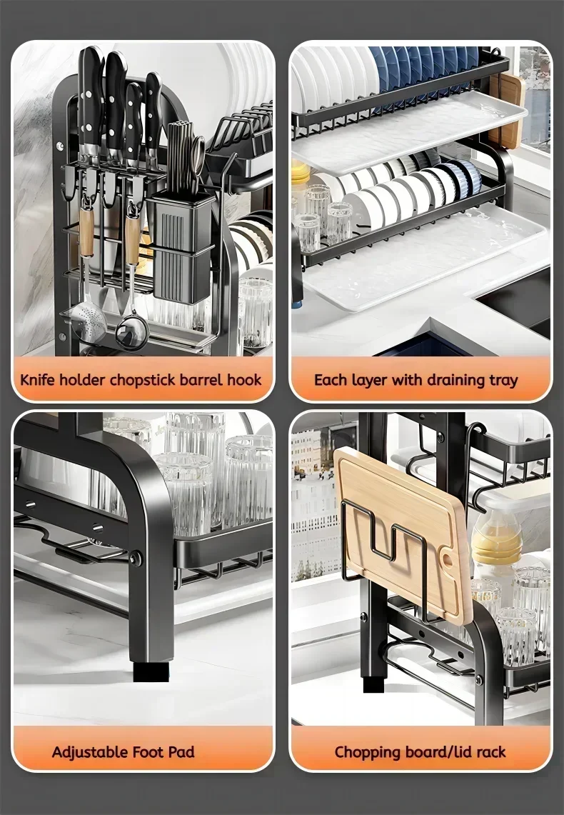 Multifunctional Kitchen Shelf Dish Storage Rack Drain Dish Rack