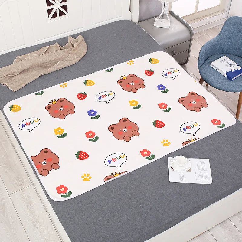 Baby Diaper Reusable Waterproof Cotton Changing Pad Cover Baby Diaper Mattress Newborn Print Changing Play Mats Kids Bedding 0-3