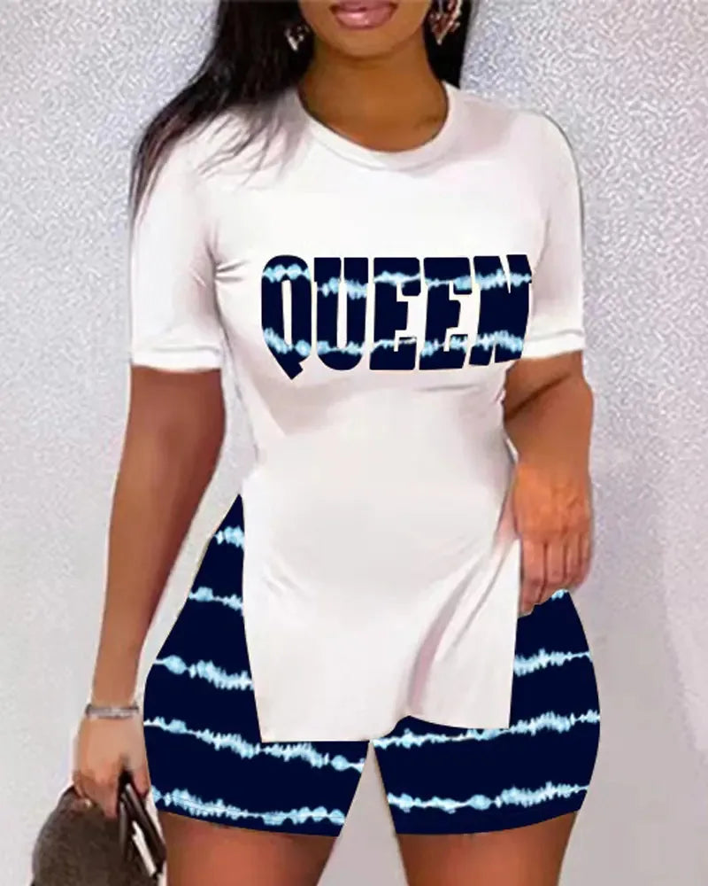 "Queen" Two Piece Shorts Set