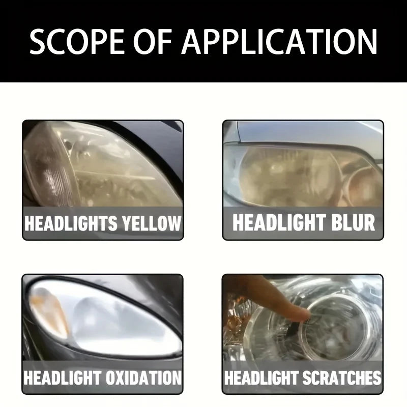 ar Headlight Restoration Polishing Kit - Scratch Remover & Oxidation Cleaner Repair Paste for Headlamp Assembly