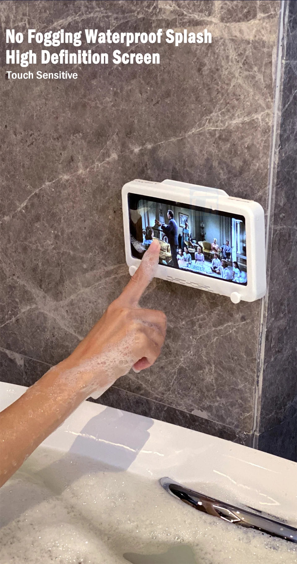 Bathroom Waterproof Adjustable Rotation Wall Mount Phone Holder Stick Anti-fog Touch Screen Phone Stand Self-adhesive