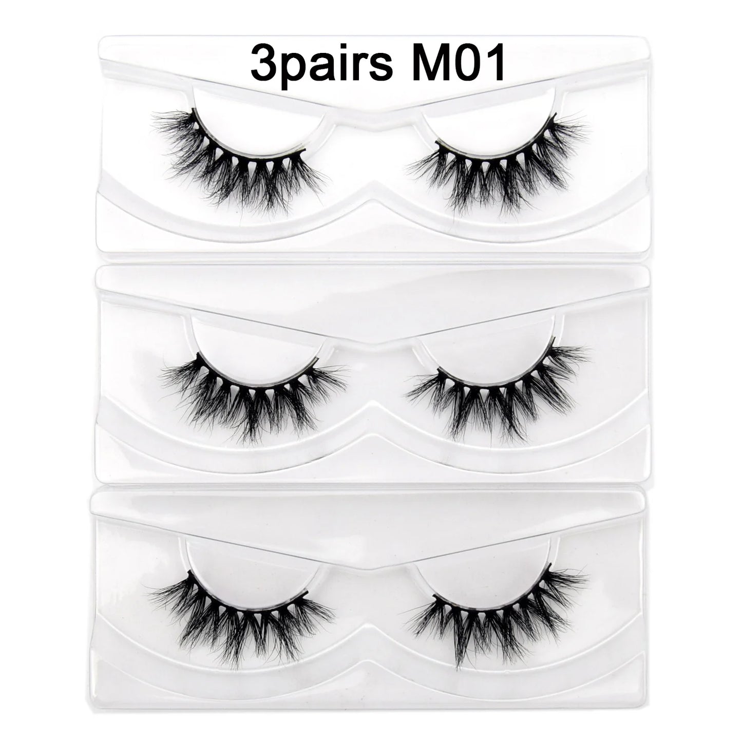 Visofree 3D Mink Half Lashes – Natural Long False Eyelashes with Clear Band, Handmade HT04