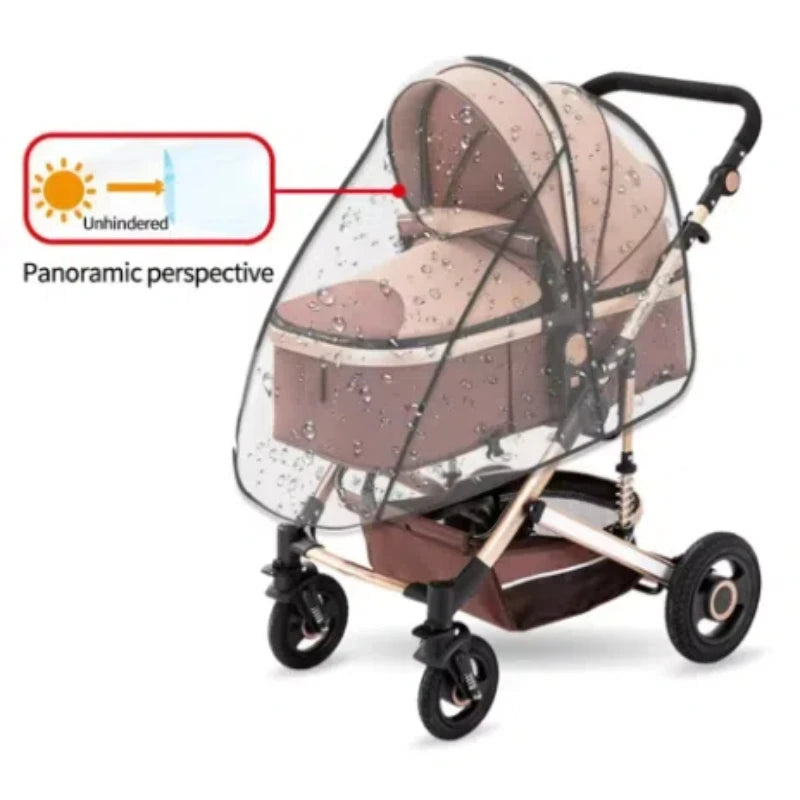 Universal Waterproof Rain Cover For Prams Pram Accessories Transparent Dust Cover Open Zip Umbrella Rainy Season Waterproof