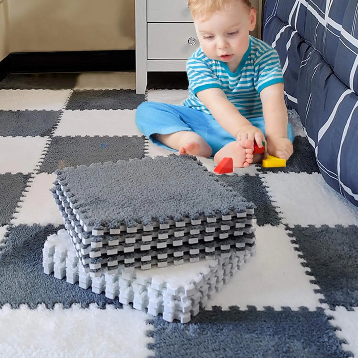 30X30X1cm Soft Plush Children's Mat Baby Toys Eva Foam Puzzle Carpet Warm Children Play Mats Interlocking Rugs Infant Carpet