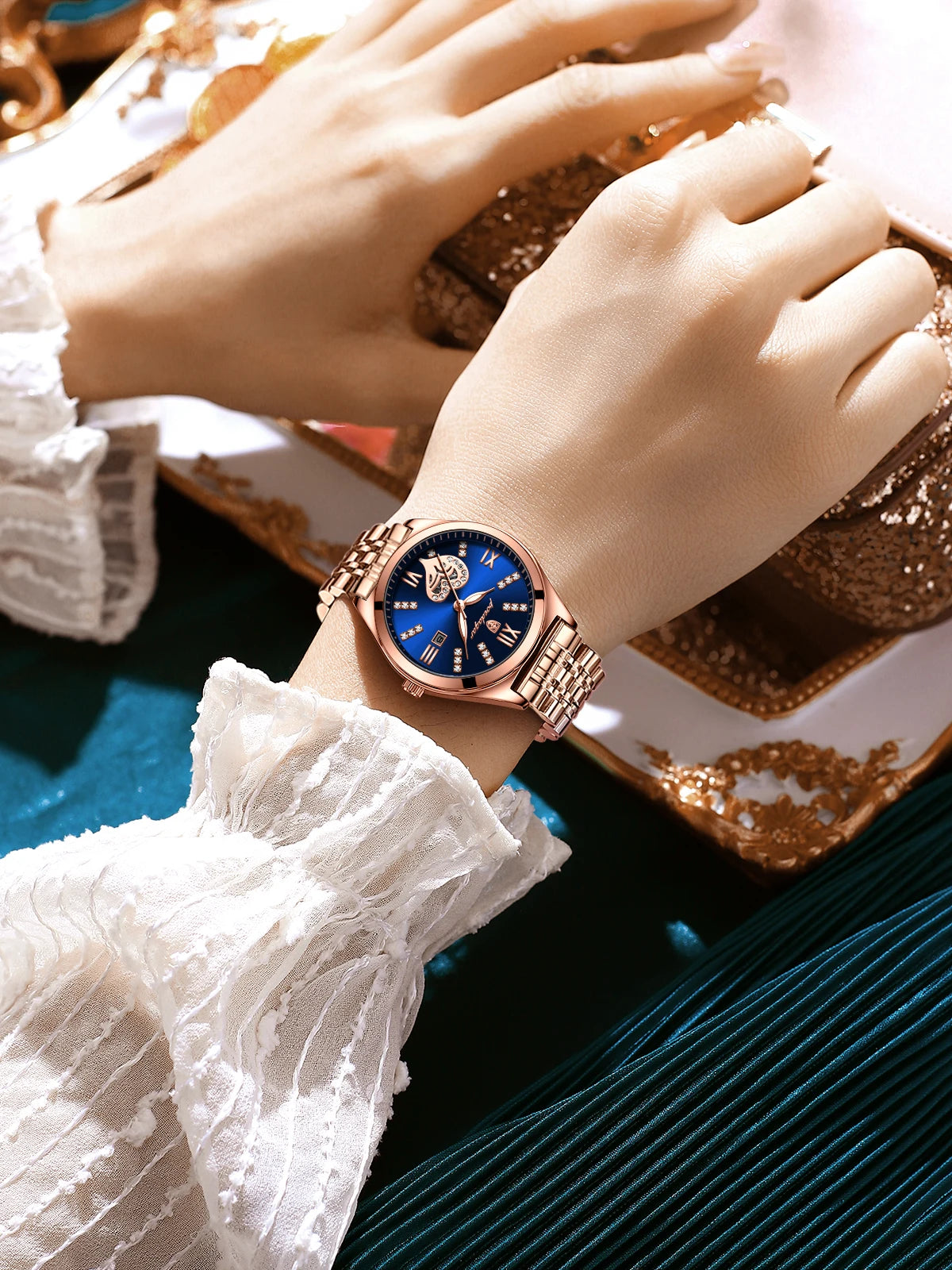 POEDAGAR Exquisite Luxury Watches For Women Waterproof Luminous Date Stainless Steel Casual Woman Wristwatch Quartz Ladies Watch