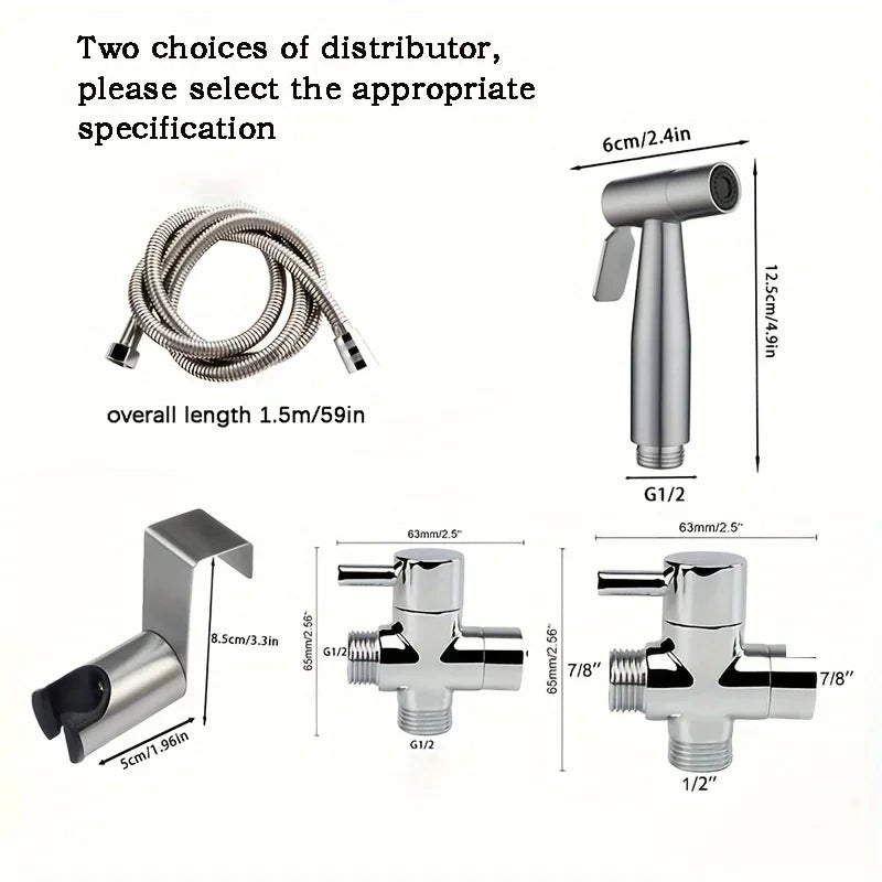 Toilet Spray Gun Set 1pc Explosion-proof Toilet Companion Set - 304 Alloy Water Separator, Spray Gun, Female Washer