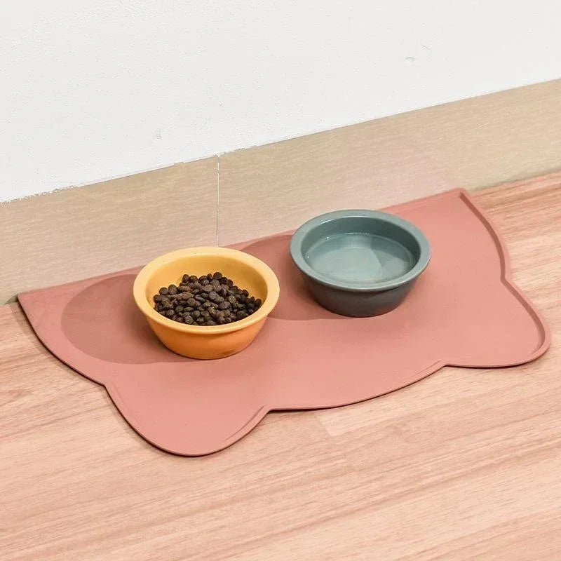Silicone Pet Feeding Mat – Waterproof Non-Slip Placemat for Cat & Dog Food and Water Bowls, Easy to Clean Floor Protector
