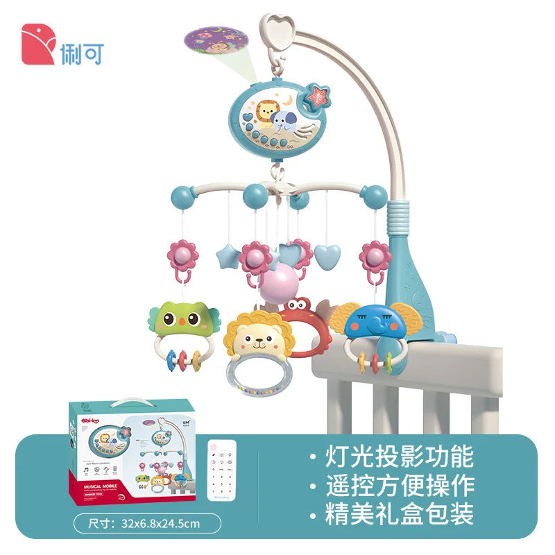 Musical Baby Crib Mobile – Light-Up Music Projection Toy with Remote Control for Infants 0–6 Months