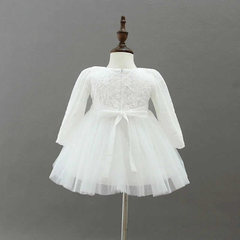 Hetiso Baby Girls Dress Long Sleeve Kids First Birthday Ball Gown Infant Dresses for Baptism Bridesmaid party 3-24 month