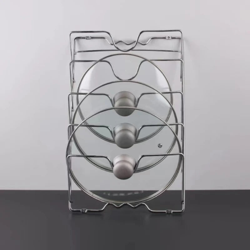 Kitchen Organiser Rack Wall Hanging Pot Cover Rack Five-Layer Pot Lid Metal Rust-Free Multifunctional Rack Pot Lid Storage Rack